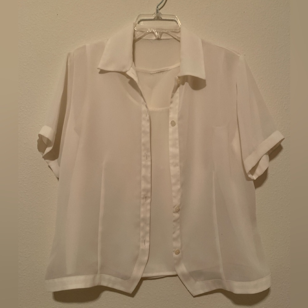 Off-White Silk Tank Top & Cover